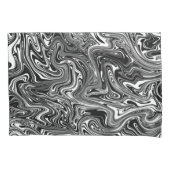 Abstrakter schwarzer und weißer Flüssig-Marmor Kissenbezug (Vorderseite)