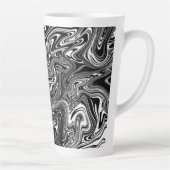 Abstrakter schwarzer und weißer Flüssig-Marmor Milchtasse (Rechts)
