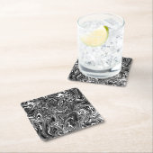 Abstrakter schwarzer und weißer Flüssig-Marmor Rechteckiger Pappuntersetzer (Vor Ort)