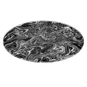 Abstrakter schwarzer und weißer Flüssig-Marmor Schneidebrett (Ecke)