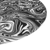 Abstrakter schwarzer und weißer Flüssig-Marmor Schneidebrett (Ecke)