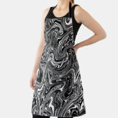 Abstrakter schwarzer und weißer Flüssig-Marmor Schürze (InSitu)