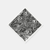 Abstrakter schwarzer und weißer Flüssig-Marmor Serviette (Ecke)