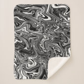 Abstrakter schwarzer und weißer Flüssig-Marmor Sherpadecke (Vorderseite)