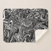 Abstrakter schwarzer und weißer Flüssig-Marmor Sherpadecke (Vorderseite (Horizontal))