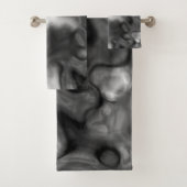 Abstrakter schwarzer und weißer Marmor Badhandtuch Set (Insitu)