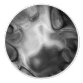 Abstrakter schwarzer und weißer Marmor Keramikknauf (Vorderseite)