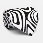 Abstrakter schwarzer und weißer Schwindel Krawatte (Gerollt)