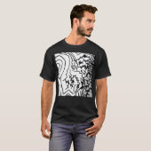 Abstrakter schwarzer/weißer "Blitz" T - Shirt " (Vorne ganz)