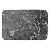 Abstrakter schwarzer, weißer und grauer Marmor Badematte (Vorderseite)