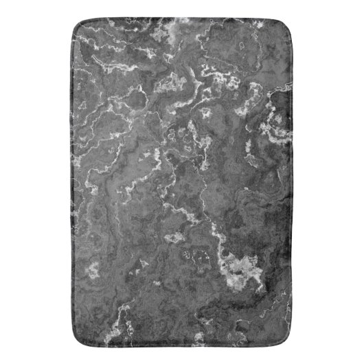 Abstrakter schwarzer, weißer und grauer Marmor Badematte (Vorderseite Vertikal)
