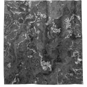 Abstrakter schwarzer, weißer und grauer Marmor Duschvorhang (Vorderseite)