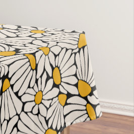 Abstrakter, schwarzgelber Blumendruck Tischdecke