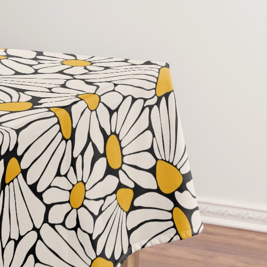 Abstrakter, schwarzgelber Blumendruck Tischdecke (Beispiel)