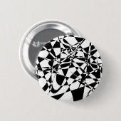 ABSTRAKTER Schwarzweiss-Knopf Button (Vorne & Hinten)