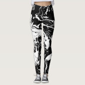 Abstrakter Schwarzweiss-Wirbel - Leggings (Vorderseite)