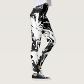 Abstrakter Schwarzweiss-Wirbel - Leggings (Rechts)