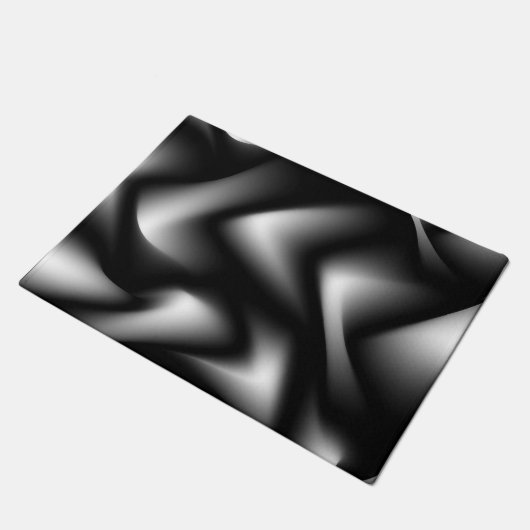 Abstrakter Schwarzweiss-zebra Fußmatte (Schrägansicht)