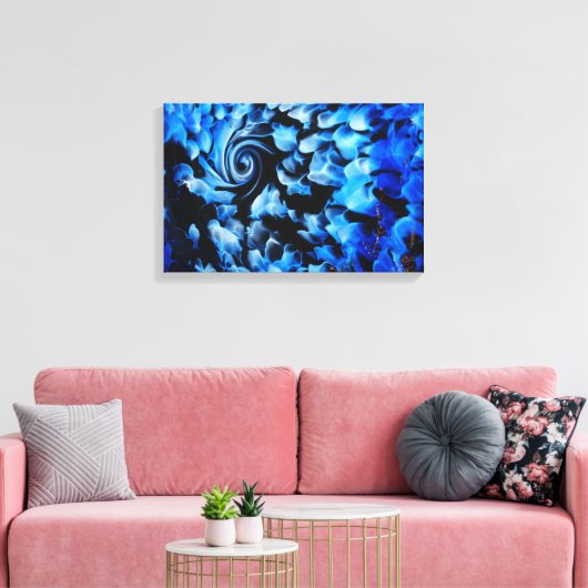 abstrakter Schwarzweißwirbel Leinwanddruck (Insitu (Wohnzimmer))