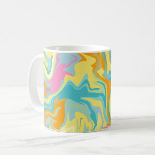 Abstrakter, schwirbelnder Marmor mit hellen Farben Kaffeetasse