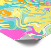 Abstrakter, schwirbelnder Marmor mit hellen Farben Poster (Ecke)