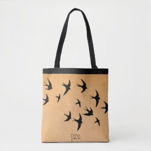 Abstrakter Seagull-Silhouette Tasche