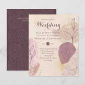 Abstrakter Senf Merlot Hochzeit Einladungen Budget (Vorne/Hinten)