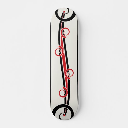 Abstrakter serpentinenförmiger Fluss Skateboard (Vorne)