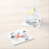 Abstrakter skandinavischer geometrischer Entwurf Rechteckiger Pappuntersetzer (Vor Ort)