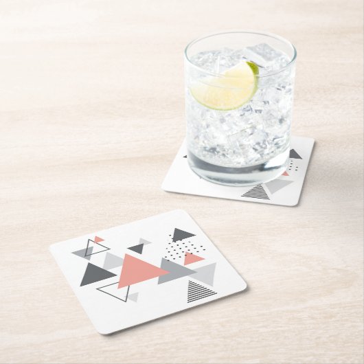 Abstrakter skandinavischer geometrischer Entwurf Rechteckiger Pappuntersetzer (Vor Ort)