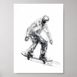 Abstrakter Skater in Bewegung Poster