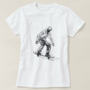 Abstrakter Skater in Bewegung T-Shirt