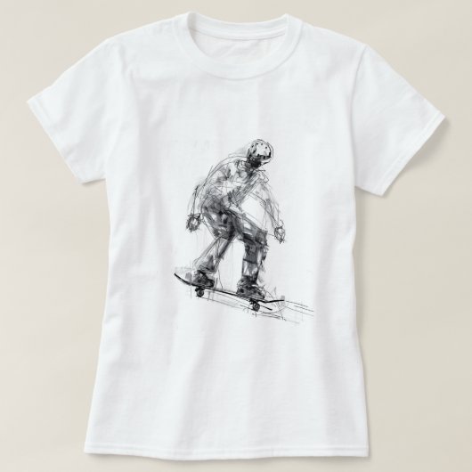 Abstrakter Skater in Bewegung T-Shirt (Design vorne)
