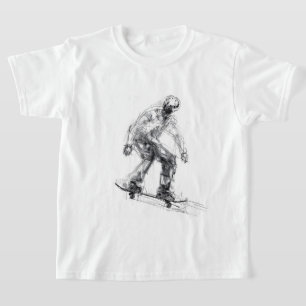 Abstrakter Skater in Bewegung T-Shirt