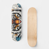 Abstrakter Sketch Tiger im Wasser Skateboard (Vorderseite)