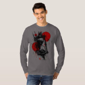Abstrakter Skizzen-Stundenglas-Langarm T-Shirt (Vorne ganz)