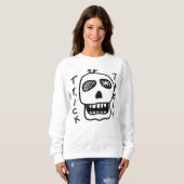 Abstrakter Skull Trick oder Treff Halloween Sweats Sweatshirt (Vorne ganz)
