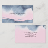 Abstrakter Smoky Pink Blue Serene Therapeut Visitenkarte (Vorne/Hinten)