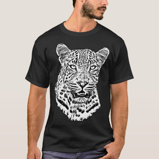 Abstrakter Snow Leopard Urgestein Art T-Shirt (Vorderseite)