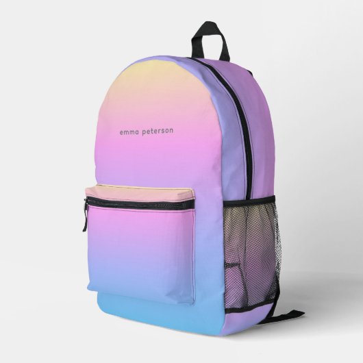 Abstrakter Sommer Sonnenuntergang Blick Gradient Bedruckter Rucksack (Rückseitige Ecke Rechts)