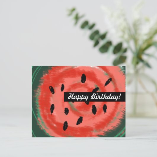 Abstrakter Sommer Wirbel Postkarte (Stehend Vorderseite)