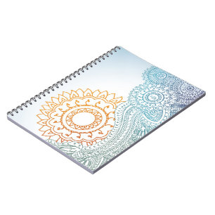 Abstrakter Sonnenaufgang des ausführlichen Notizblock