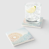 Abstrakter Sonnenaufgang des ausführlichen Steinuntersetzer (Seitenansicht)