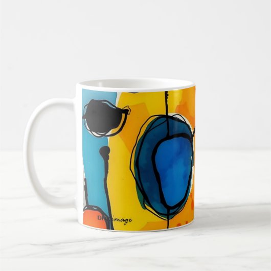 "Abstrakter Sonnenaufgang" Kaffeemaschine Tasse vo (Links)