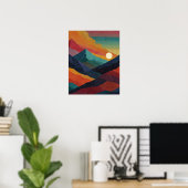 Abstrakter Sonnenaufgang Poster (Heimbüro)