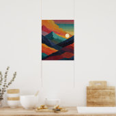 Abstrakter Sonnenaufgang Poster (Küche)