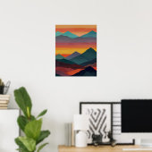 Abstrakter Sonnenaufgang Poster (Heimbüro)