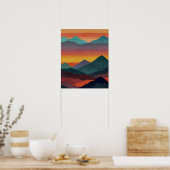 Abstrakter Sonnenaufgang Poster (Küche)