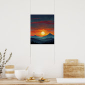 Abstrakter Sonnenaufgang Poster (Küche)