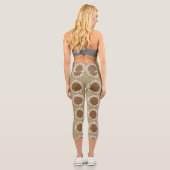 Abstrakter Sonnenblumenkachelhintergrund Capri Leggings (Rückseite)